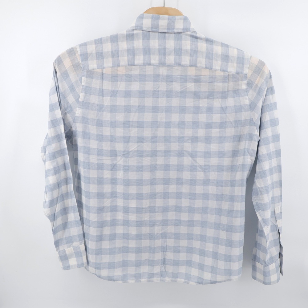 Faherty Linen Blend Gingham Plaid Button Down Shi… - image 4